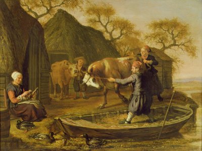 Cattle Being Loaded into a Small Boat by Paulus Potter